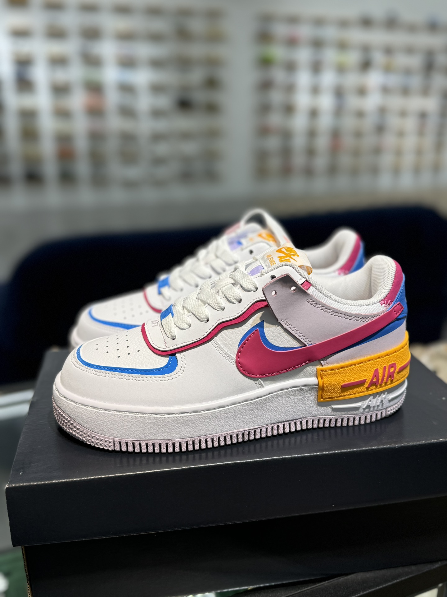 空军！马卡龙系列第25色白粉蓝NikeAIRForce1Shadow空军一号百分百每个配色原鞋开发！PT