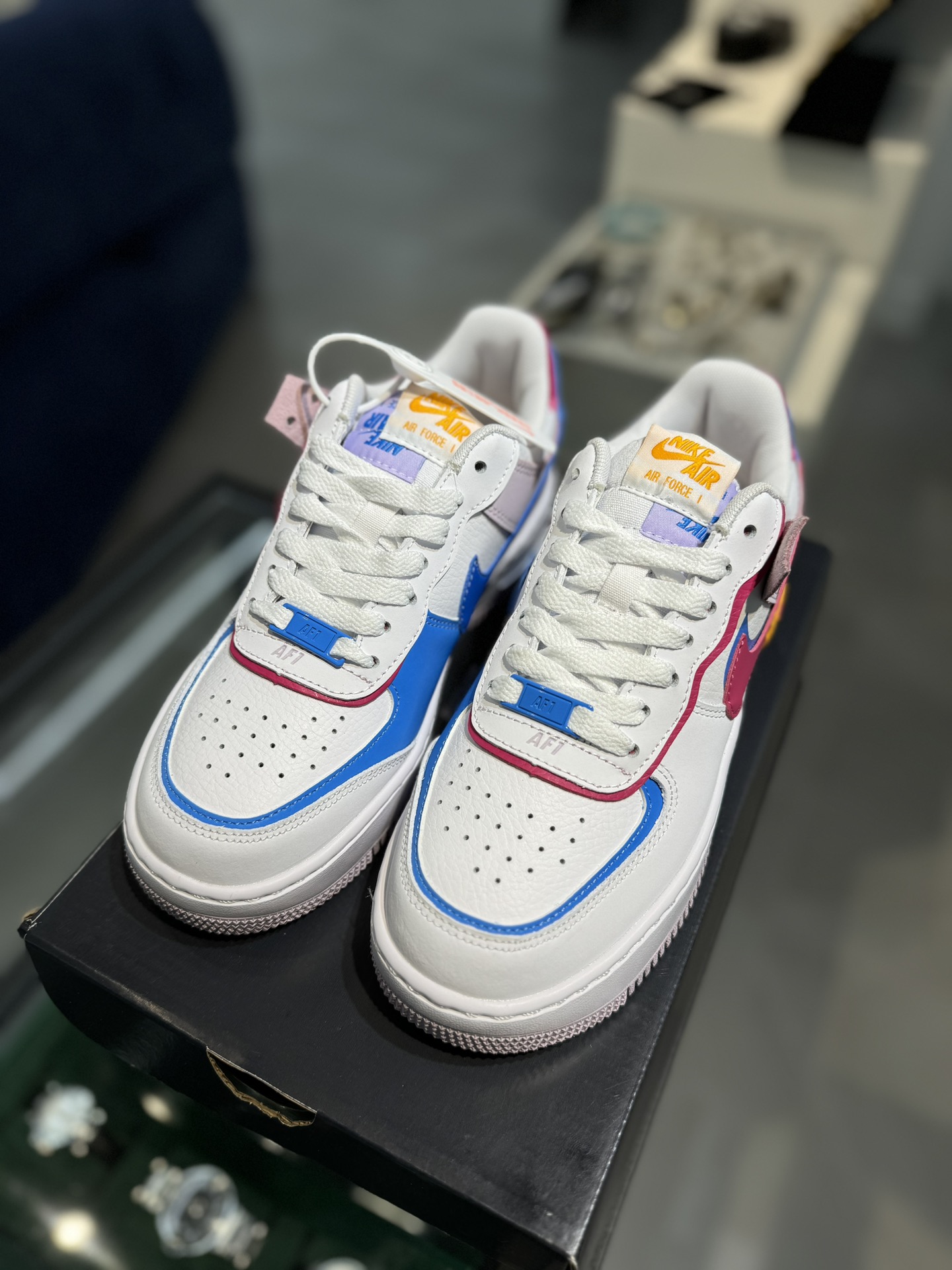 空军！马卡龙系列第25色白粉蓝NikeAIRForce1Shadow空军一号百分百每个配色原鞋开发！PT