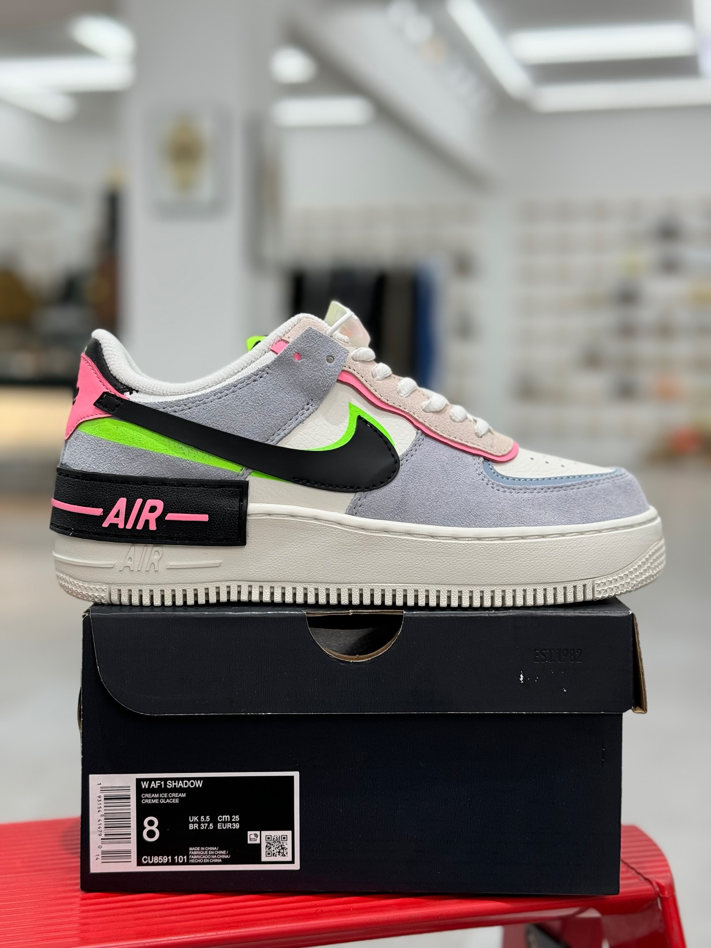 此配色贵10！空军！马卡龙系列第39色蓝粉绿NikeAIRForce1Shadow空军一号百分百每个配色