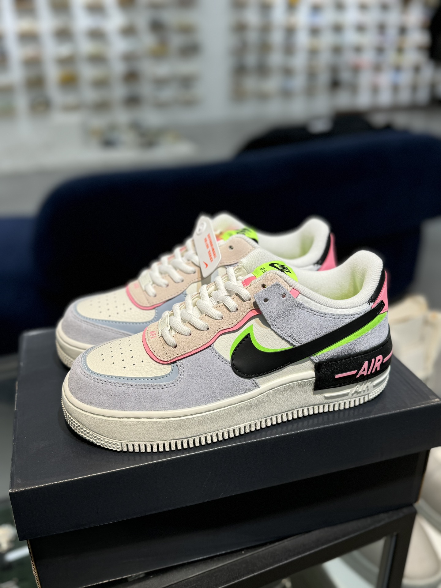 此配色贵10！空军！马卡龙系列第39色蓝粉绿NikeAIRForce1Shadow空军一号百分百每个配色