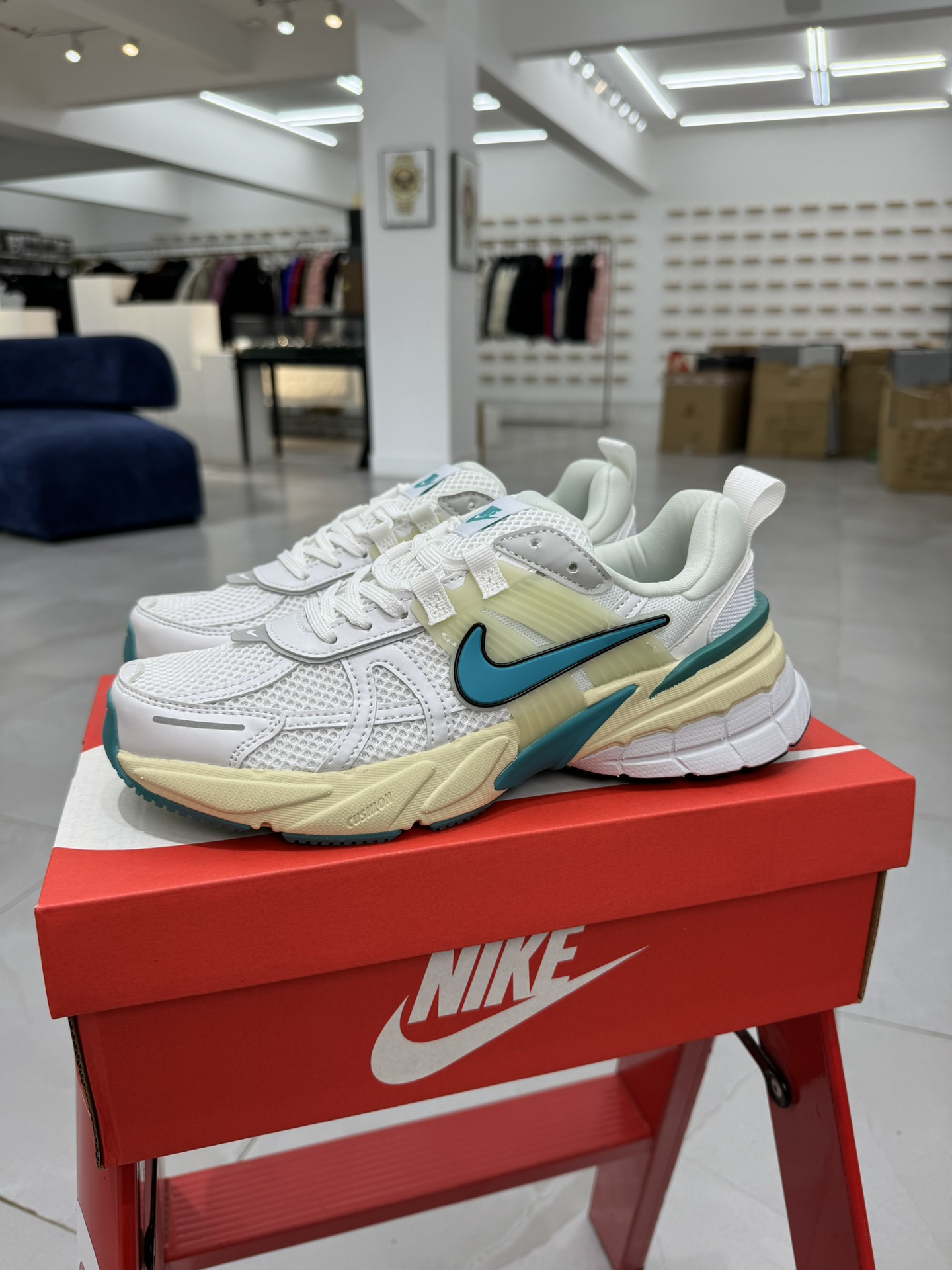 Nike Alto
 Sapatos Tênis Verde Branco Vintage