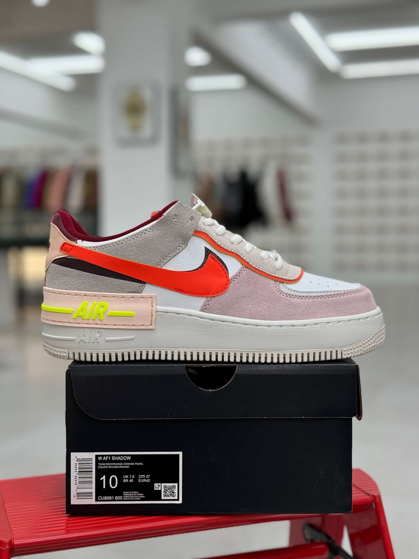 空军！马卡龙系列第43色白橙粉NikeAIRForce1Shadow空军一号百分百每个配色原鞋开发！PT