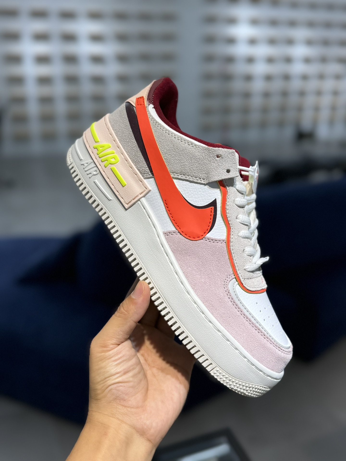 空军！马卡龙系列第43色白橙粉NikeAIRForce1Shadow空军一号百分百每个配色原鞋开发！PT