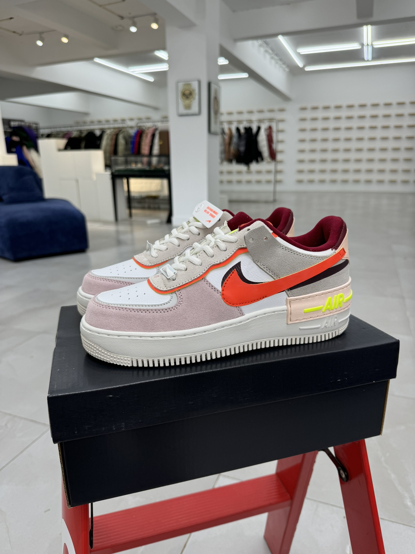 空军！马卡龙系列第43色白橙粉NikeAIRForce1Shadow空军一号百分百每个配色原鞋开发！PT