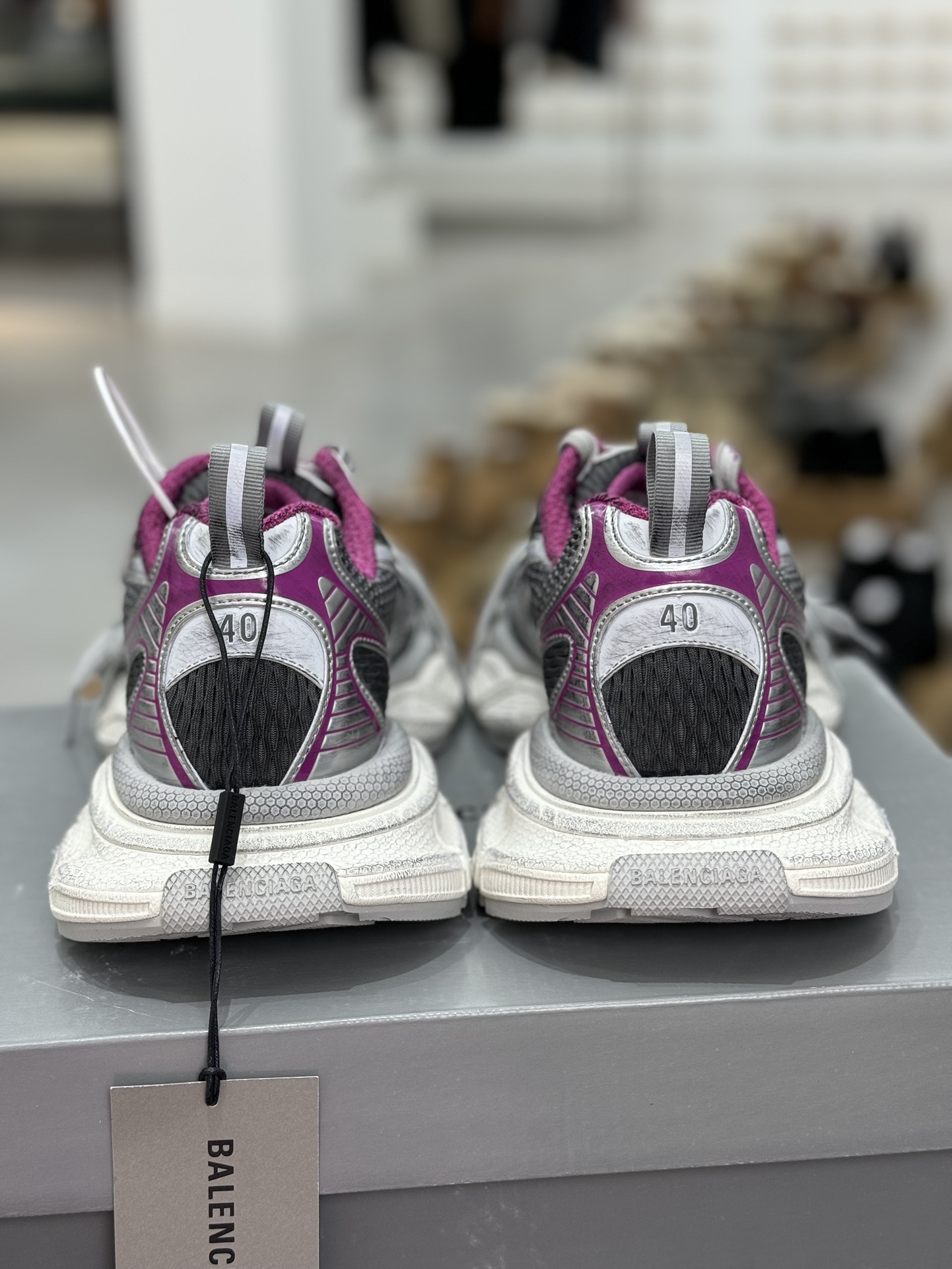 GT版3XL 第43色 银紫色BALENCIAGA 3XL Sneakers 巴黎世家十代正确手工做旧+