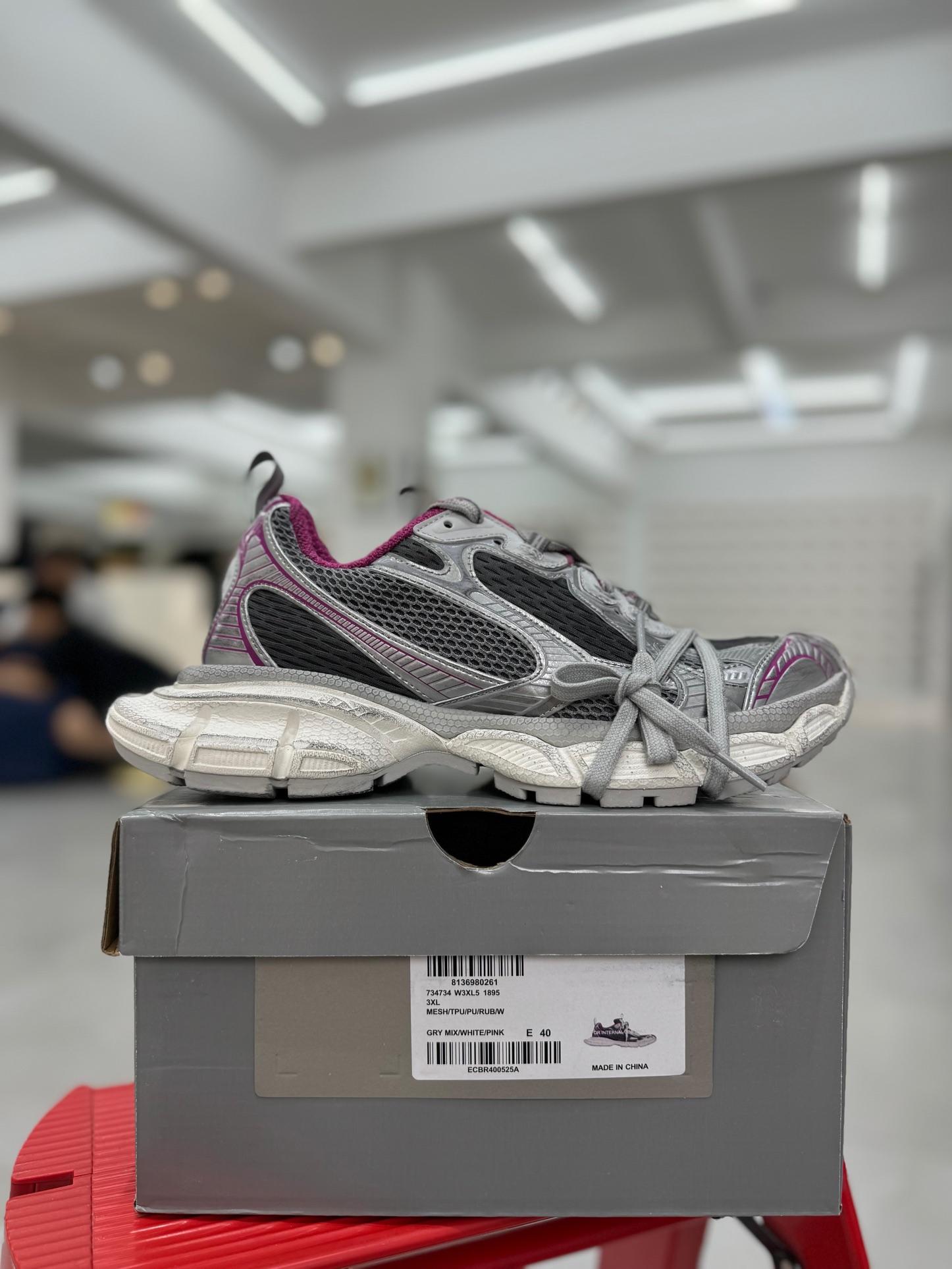 GT版3XL 第43色 银紫色BALENCIAGA 3XL Sneakers 巴黎世家十代正确手工做旧+