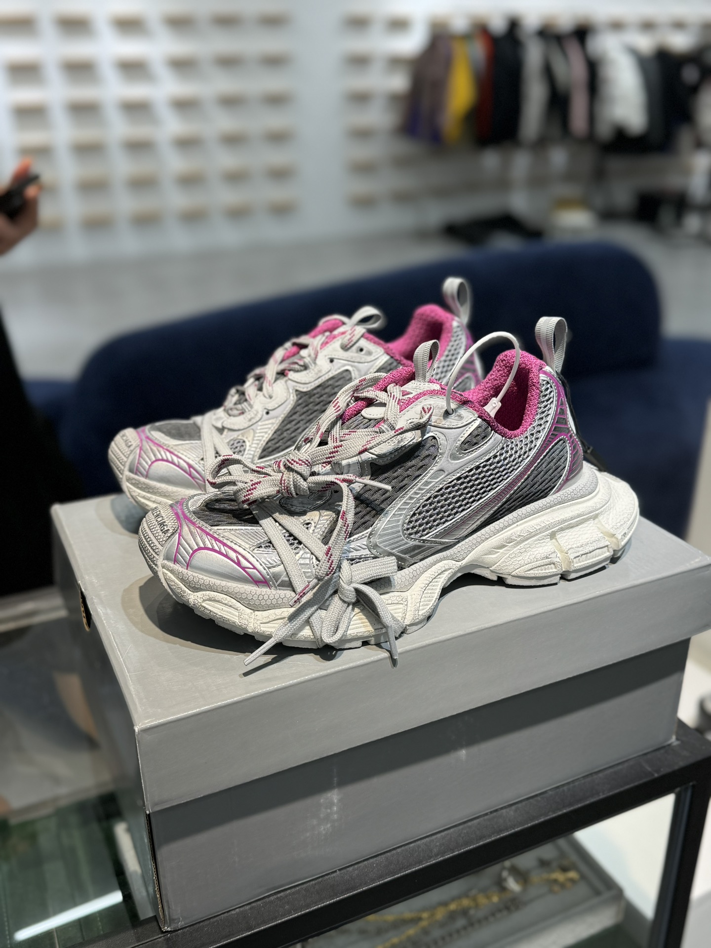 GT版3XL 第43色 银紫色BALENCIAGA 3XL Sneakers 巴黎世家十代正确手工做旧+