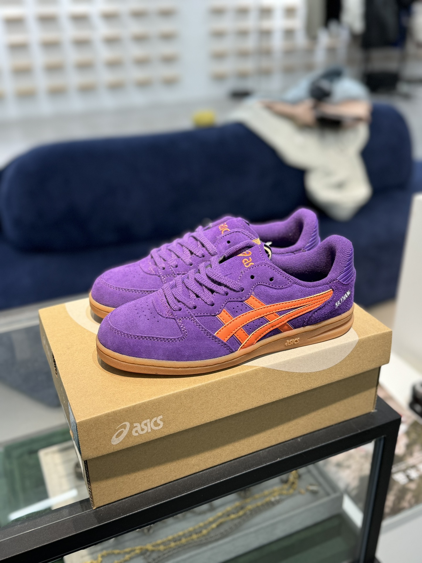 HAYxAsicsSkyhandOG复古板鞋紫橙生胶货号1203A452-500Size36-45