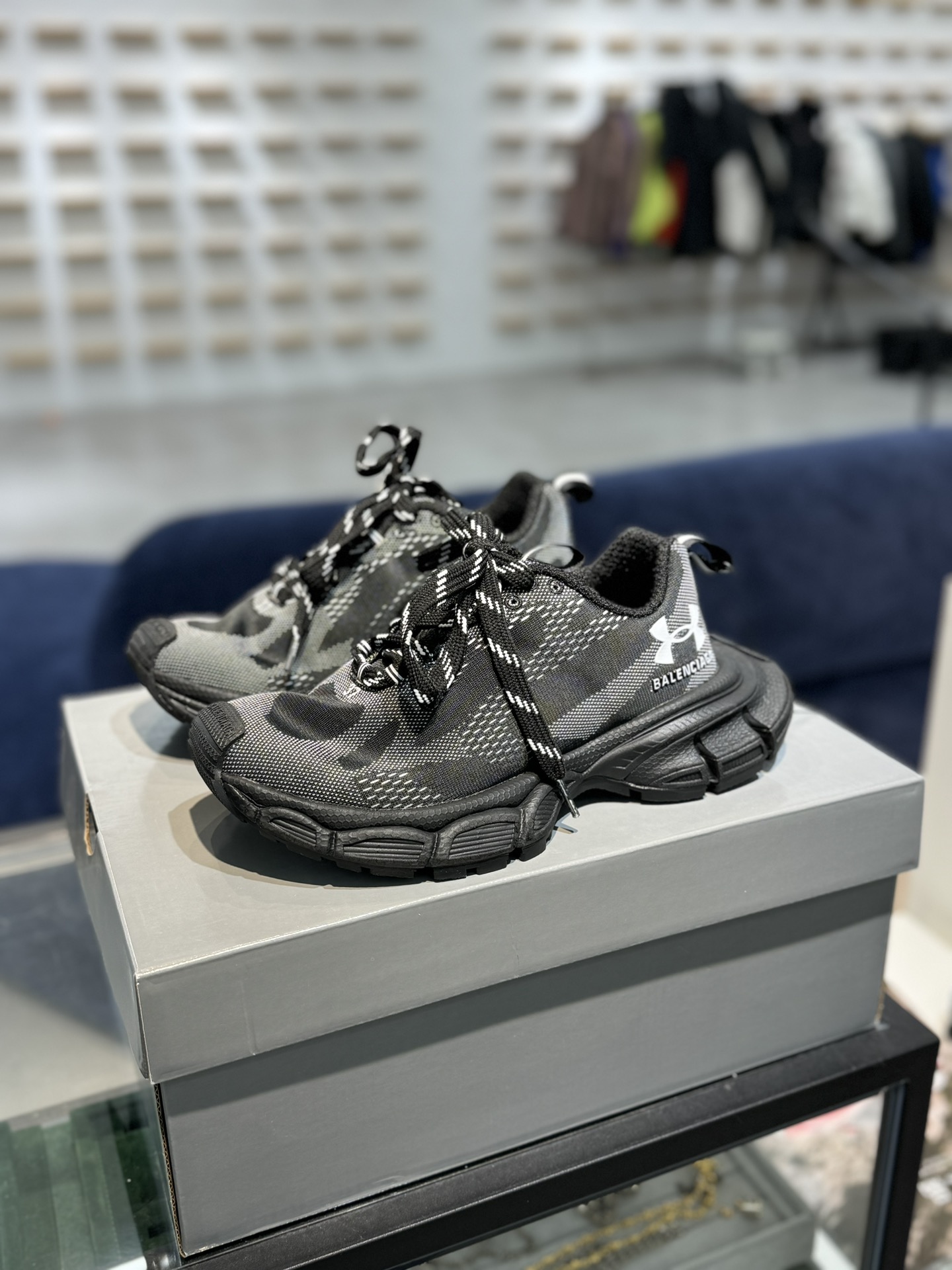 XA版UA联名3XL两色出货！UnderArmourxBalenciaga巴黎世家3XL老爹鞋复古做旧独