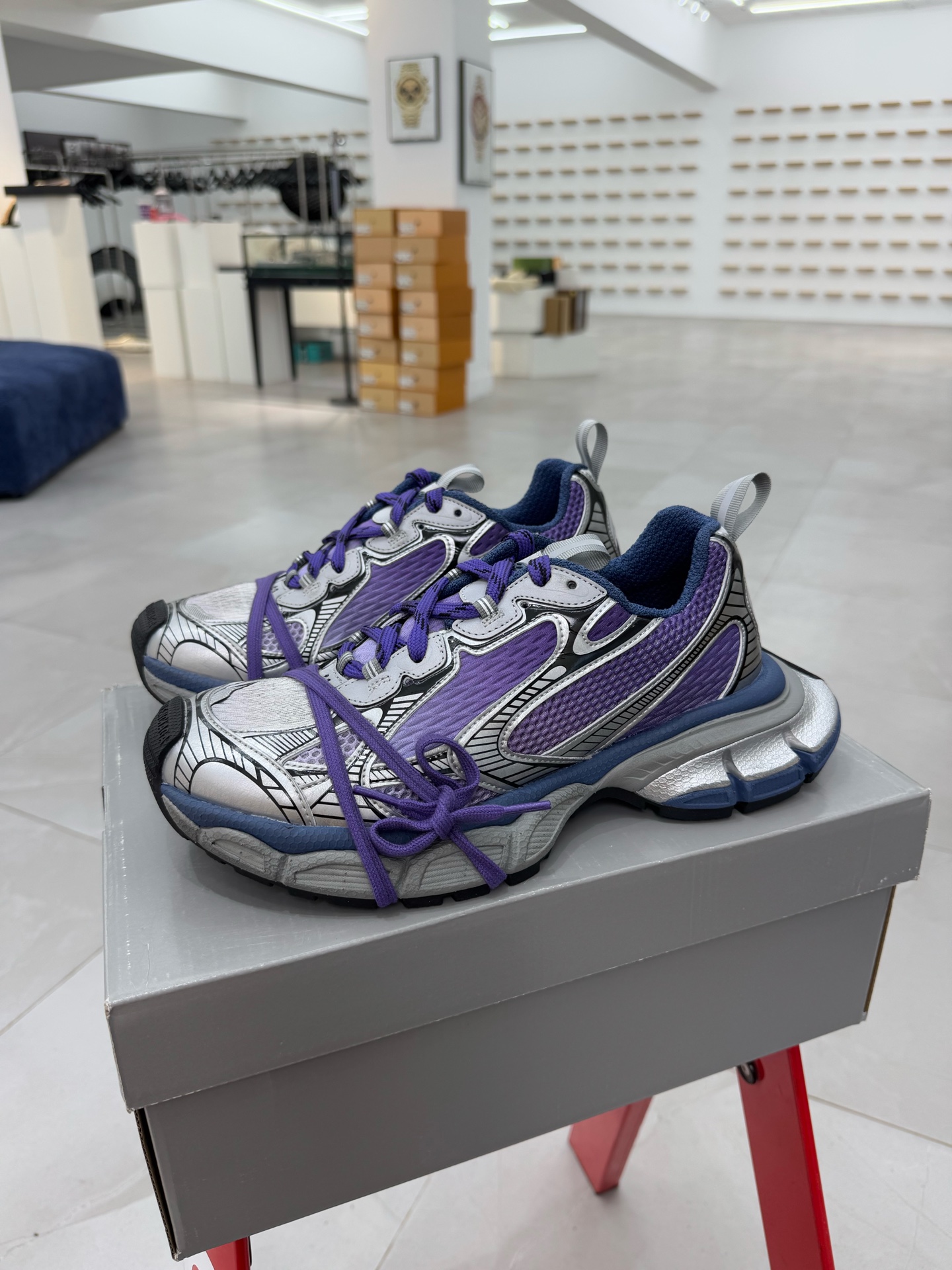 GT版3XL 第48色 灰紫Balenciaga巴黎世家3XL Sneakers 巴黎世家十代正确手工做