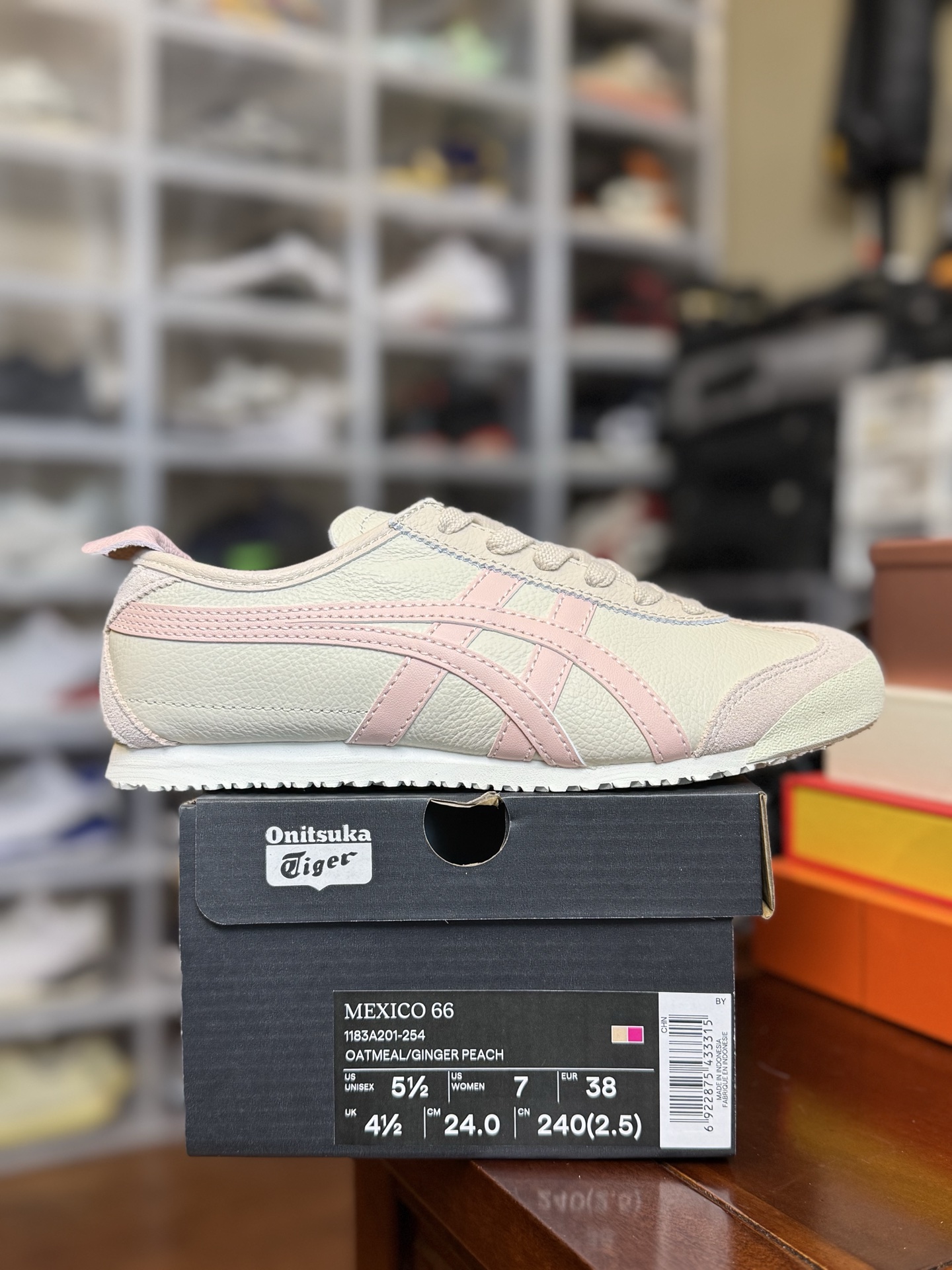 
PK版出货！顶级头层，最强品质！
鬼冢虎 皮革面米白粉
ASICS Tiger  Mexico 66 