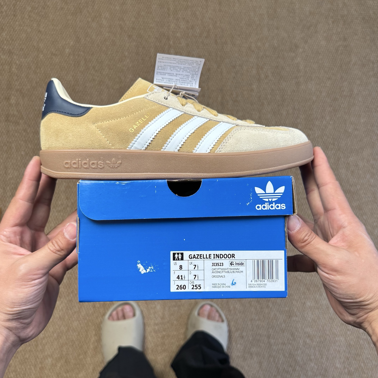  
XJ版 极致性价比！阿迪T字德训鞋：麂皮黄色
Adidas/阿迪达斯 Gazelle 桑巴板鞋sam