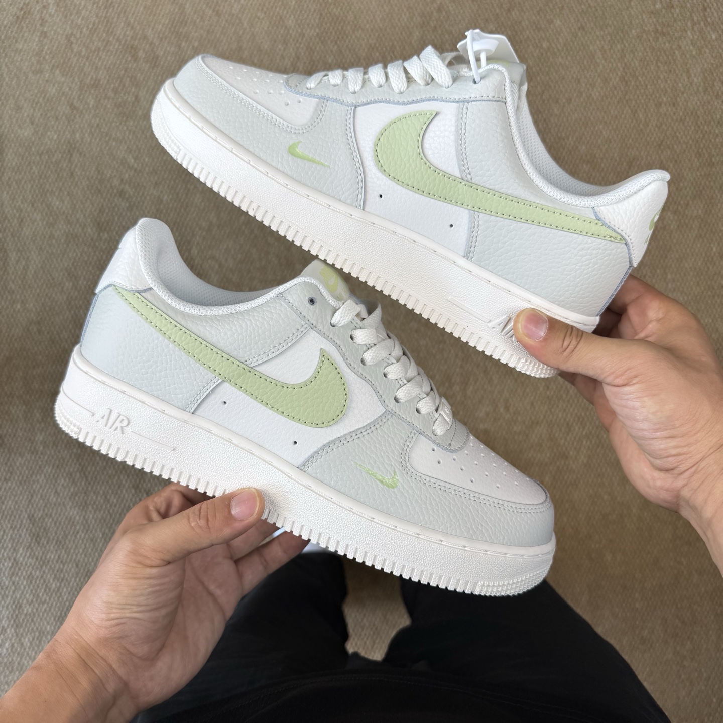 [Air Force Series]air Force white-green100% original shoe development PT ma