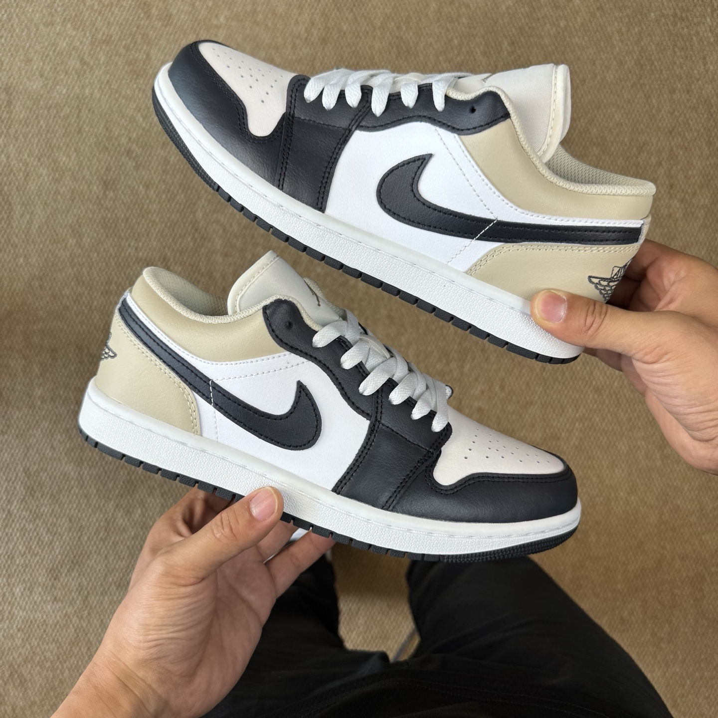 [AJ Series]Pure original AJ1Low low cut: rice white blackThe strongest low-