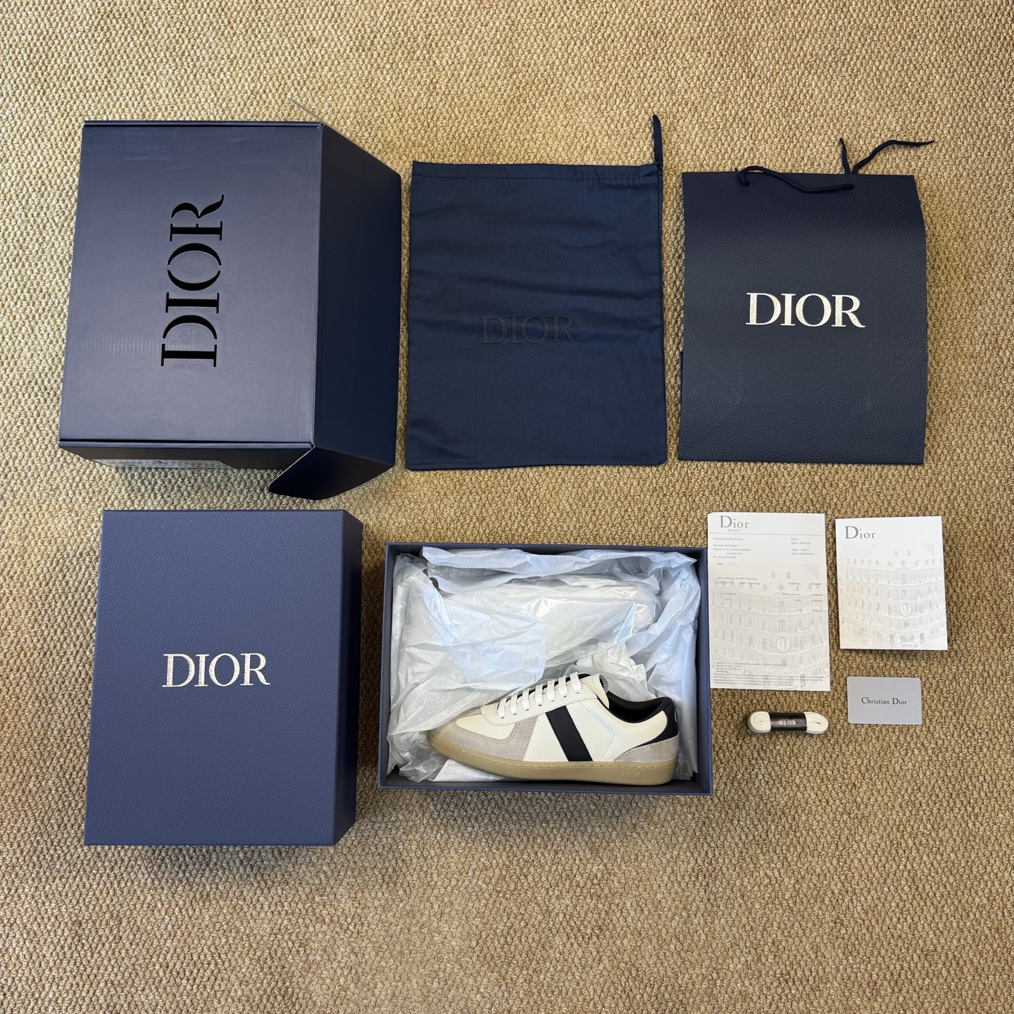 【纯原】粤产天花板‼️DIOR迪奥 B01板鞋 第3色:黑白灰全套礼盒包装，同步专柜体验！目前市面最强品