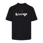 What
 Balenciaga Clothing T-Shirt Black White Printing Unisex Cotton Fall/Winter Collection Fashion Short Sleeve