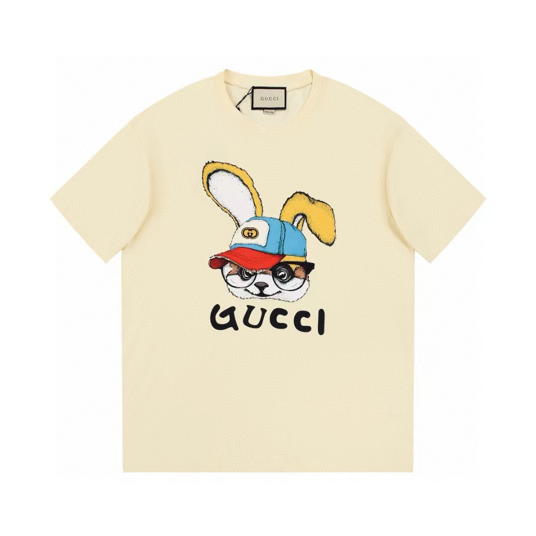 Gucci Odzież T-Shirt Kolor moreli Czarny Unisex Bawełna Kolekcja wiosenno-letnia Krótki rękaw