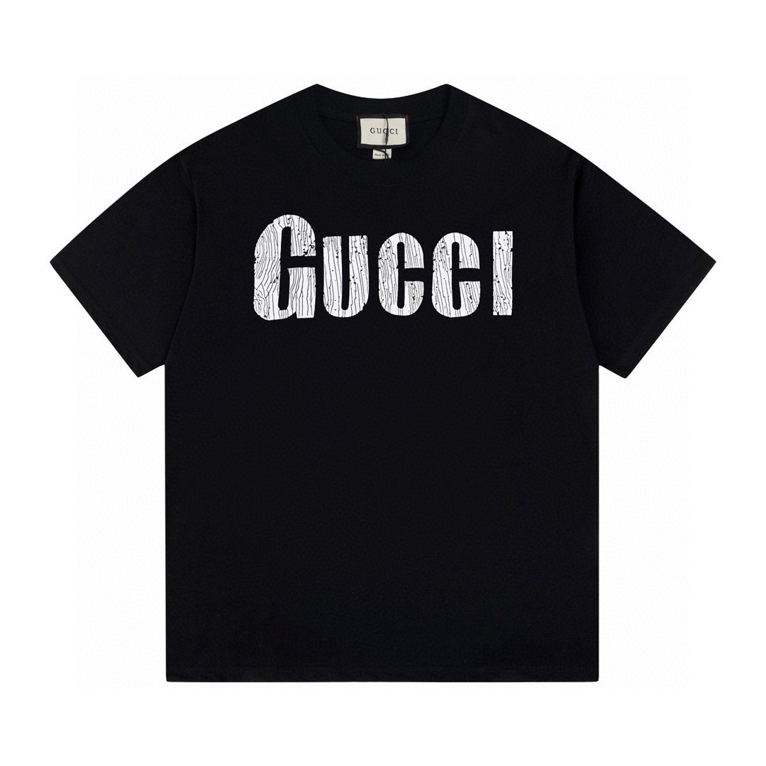 Gucci Odzież T-Shirt Kolor moreli Czarny Biały Unisex Kolekcja wiosenno-letnia Fashion Krótki rękaw