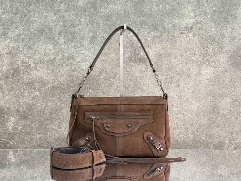 Balenciaga Style Brown Leather Crossbody Bag style reference detail image 1 from source 776318