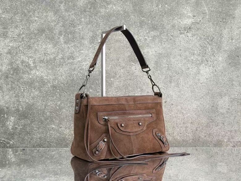 Balenciaga Style Brown Leather Crossbody Bag style reference detail image 3 from source 776318