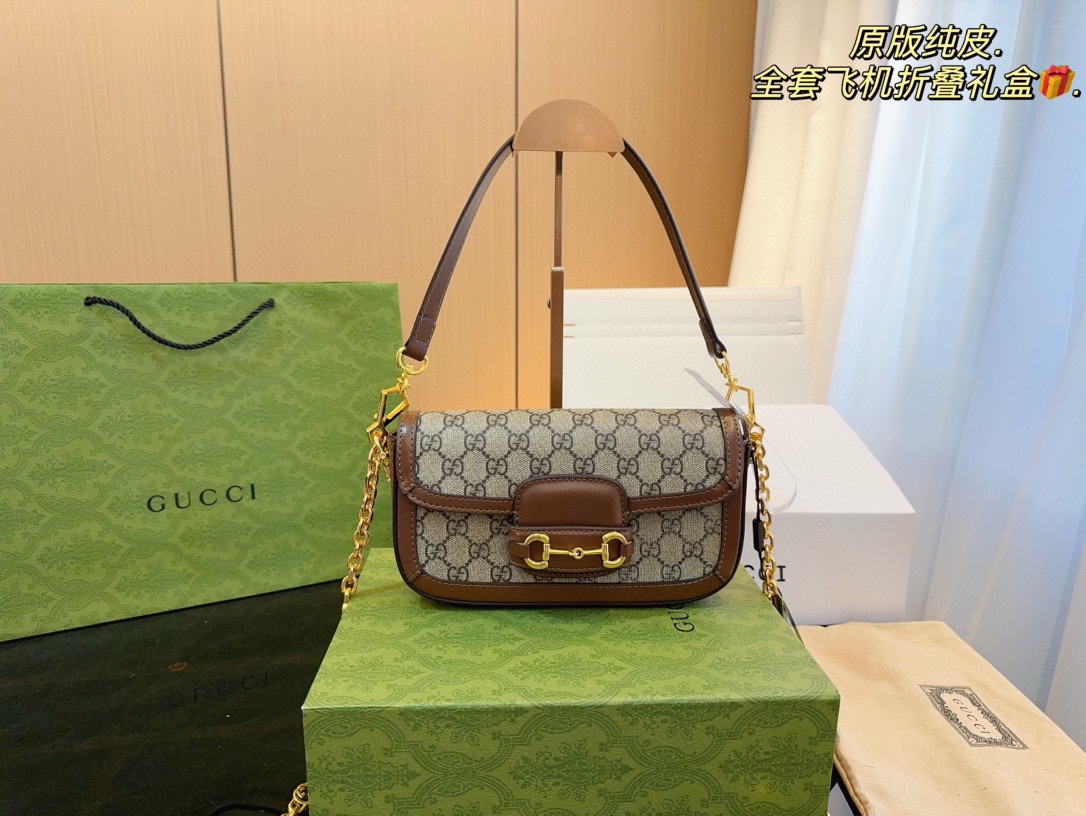 To, co najlepsze
 Gucci Torby typu crossbody i na ramię Torby siodłowe Złoto 1955 Bagietka