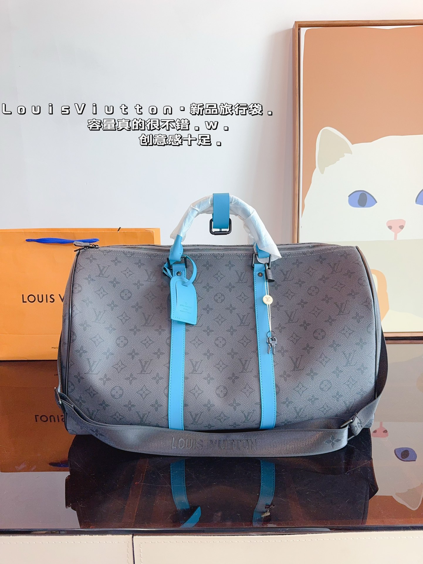 Louis Vuitton LV Speedy Sacs À Main Bleu Cuir de vache