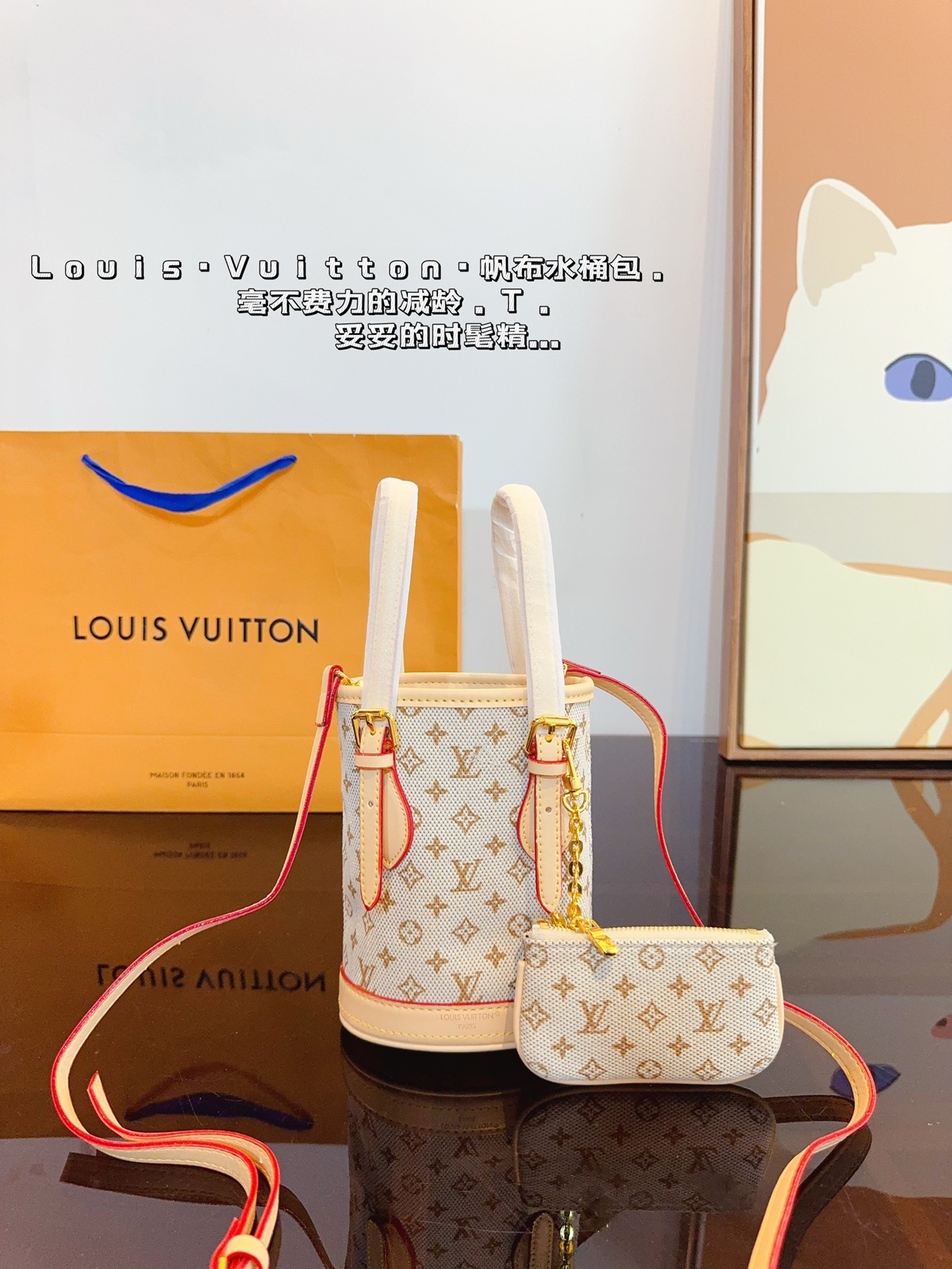 Louis Vuitton Taschen Eimertaschen Leinwand