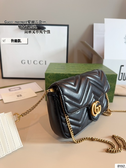 Gucci Marmont Two-In-One Black Leather Shoulder Bag - Stylish & Elegant 1 Gucci Marmont Two-In-One Black Leather Shoulder Bag - Stylish & Elegant