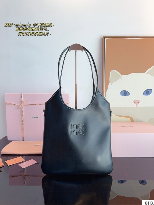 Miu Miu Isetan Limited Edition Black Leather Hobo Tote Bag