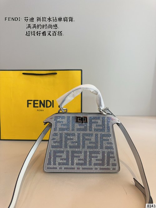Fendi Peekaboo Iconic Mini Rhinestone Embellished Top Handle Bag 1 Fendi Peekaboo Iconic Mini Rhinestone Embellished Top Handle Bag