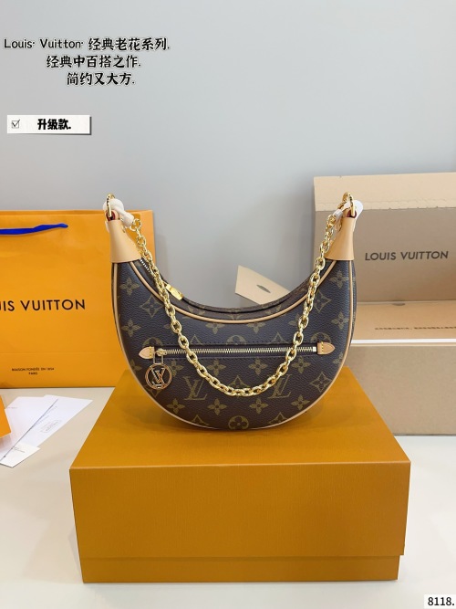 Louis Vuitton Loop Bag: Iconic Monogram Canvas with Chain Detail 1 Louis Vuitton Loop Bag: Iconic Monogram Canvas with Chain Detail