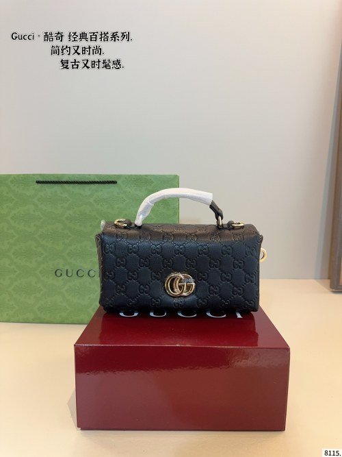 Gucci Ophidia Small Handbag in GG Embossed Leather with Long Strap 1 Gucci Ophidia Small Handbag in GG Embossed Leather with Long Strap