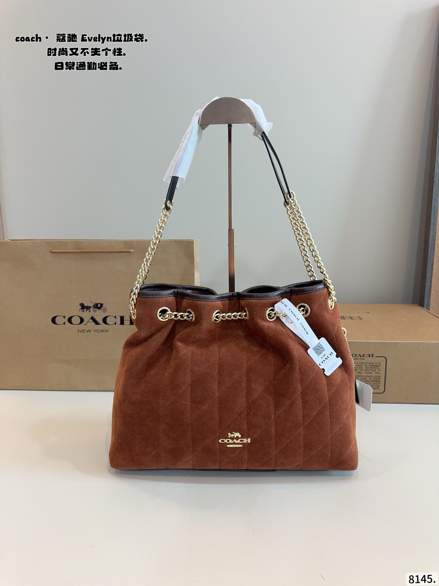 Con caja de regalo 🎁. COACH | ¿Cómo perderse la nueva colección? #EVELYN bolso de axila, material de cuero, el bolso n…