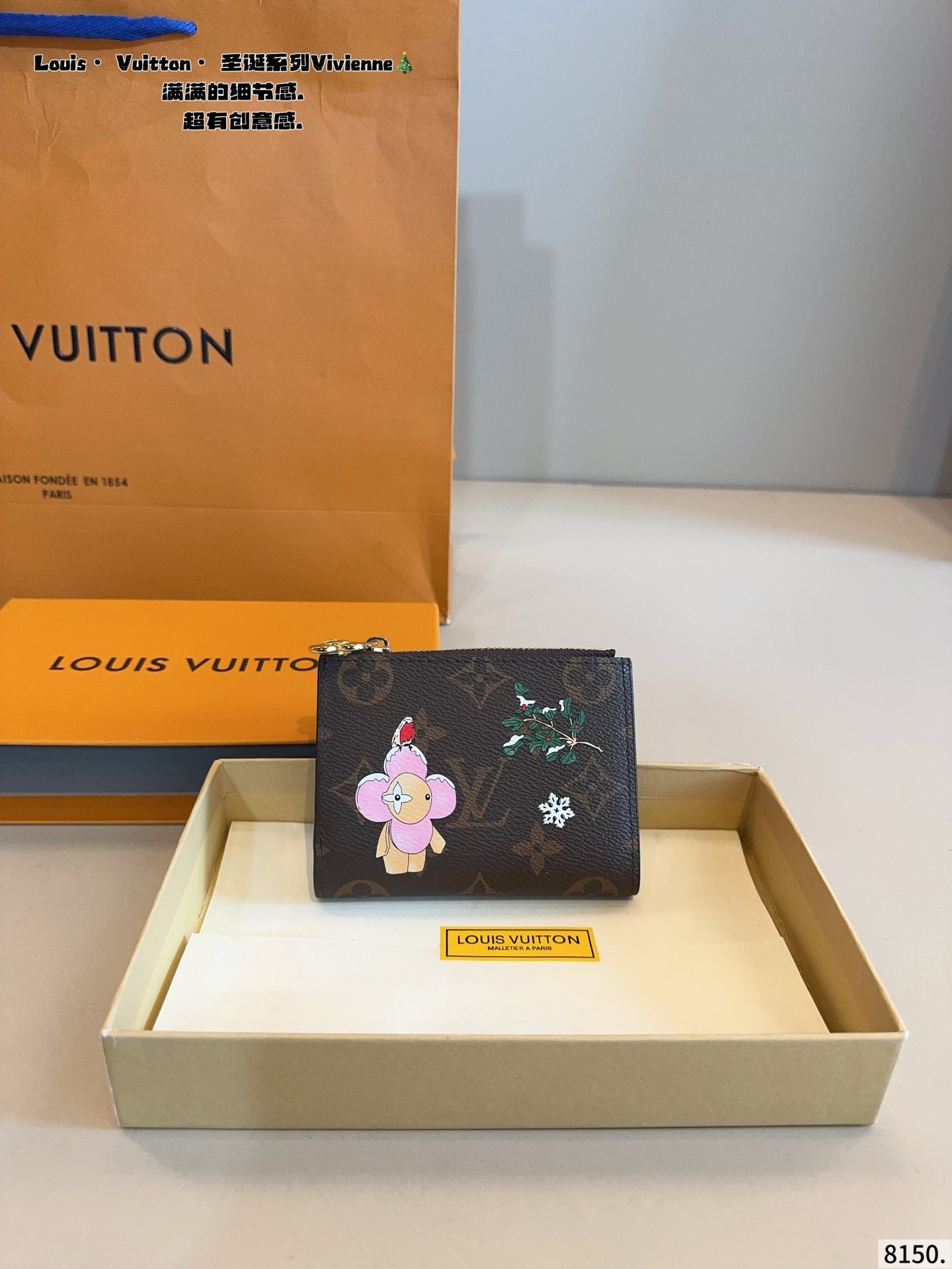 P158 Comes With Gift Box. | Lv 25 Christmas New Vivienne Serieshurry And Get It | It Is Not Only A Must-have Item For Traveling, But Also A Place To Put Some Receipts, Making It Super Convenient To Carry Around. | The Dog Picture Sent By A Friend Was Hand-painted Into A Cartoon Effect With A Layer Of Filters, Combined With Cute Angel Wings And Rings, And A Very American "Angel" Font, The Whole Feeling Is Super Special | Louisvuittonlouisvuitton | Luxury Hand-painted Second-hand Bag Hand-painted Luxury Hand-painted Bag Hand-painted Lv Hand-painted Goyard Hand-painted Hermes Hand-painted Shield Bag | Bag Defect Repair And Cover Avatar Hand-painted Dog Hand-painted Cat Hand-painted Pet Hand-painted Personalized Pattern Graffiti Bag Graffiti Size: 11 8cm