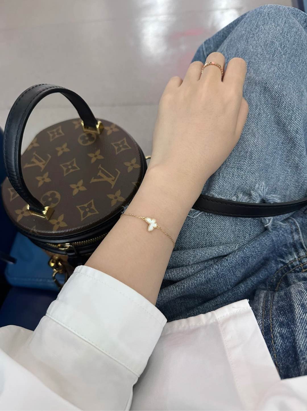 Van Cleef & Arpels Vca迷你白贝蝴蝶项链手链