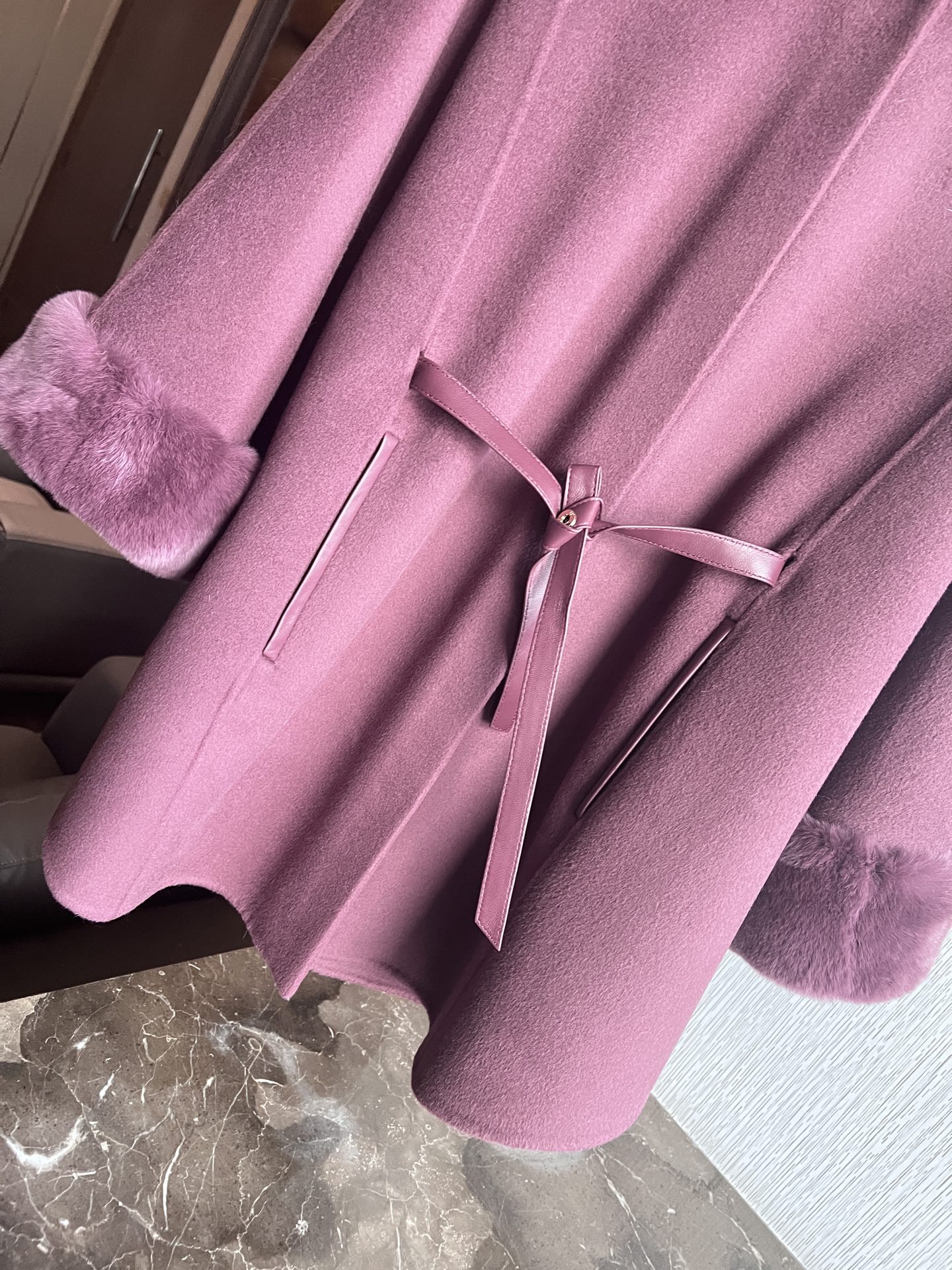 L P Salzburg Cashmere Cape with Lambskin Belt - Soft & Warm 6 i1757051703479 7598 0 2