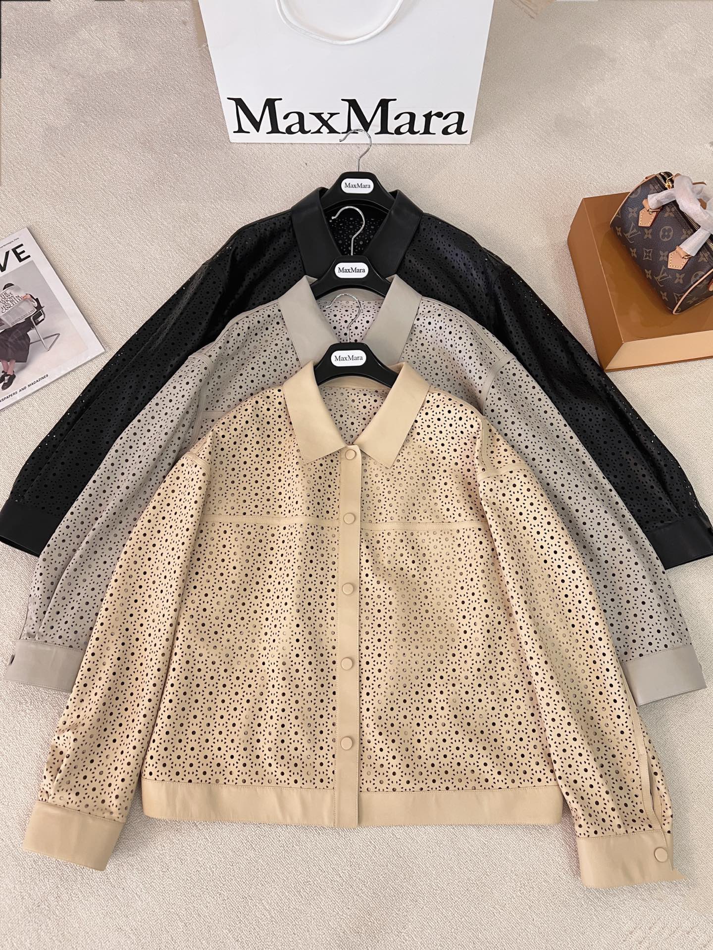 Dior Eyelet Perforated Collared Cropped Jacket