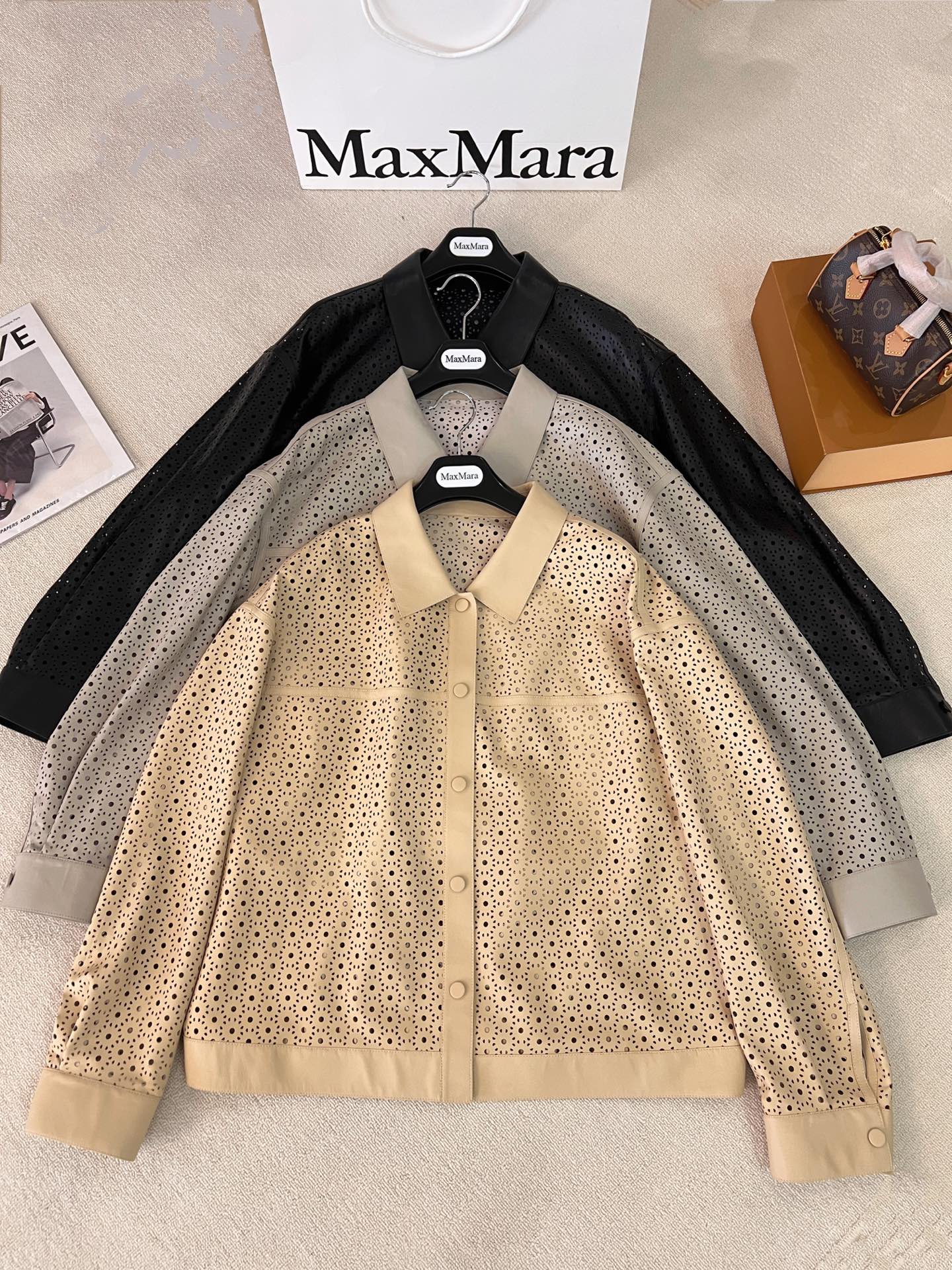 Dior Eyelet Perforated Collared Cropped Jacket