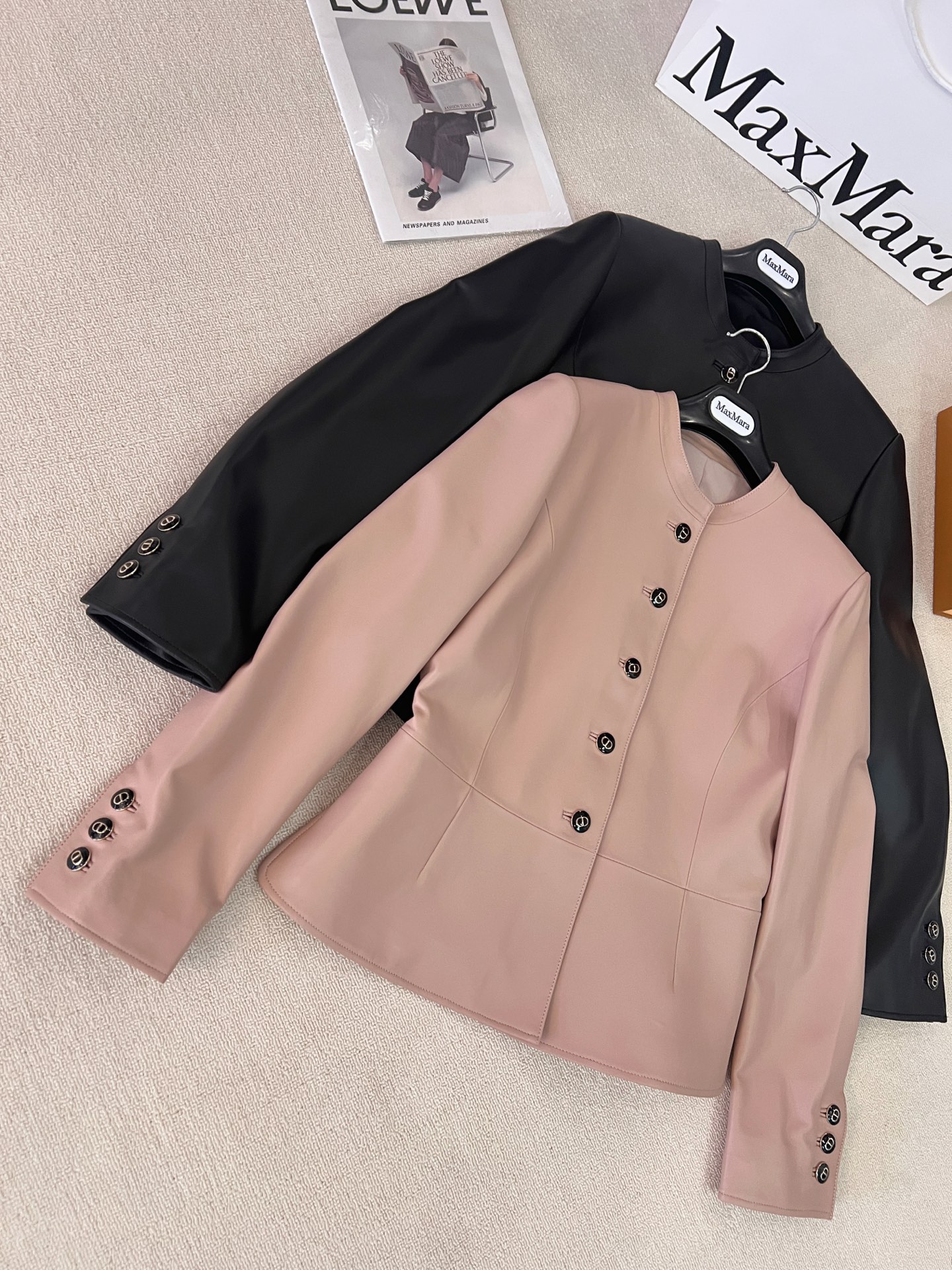 Dior Pink Short Leather Jacket