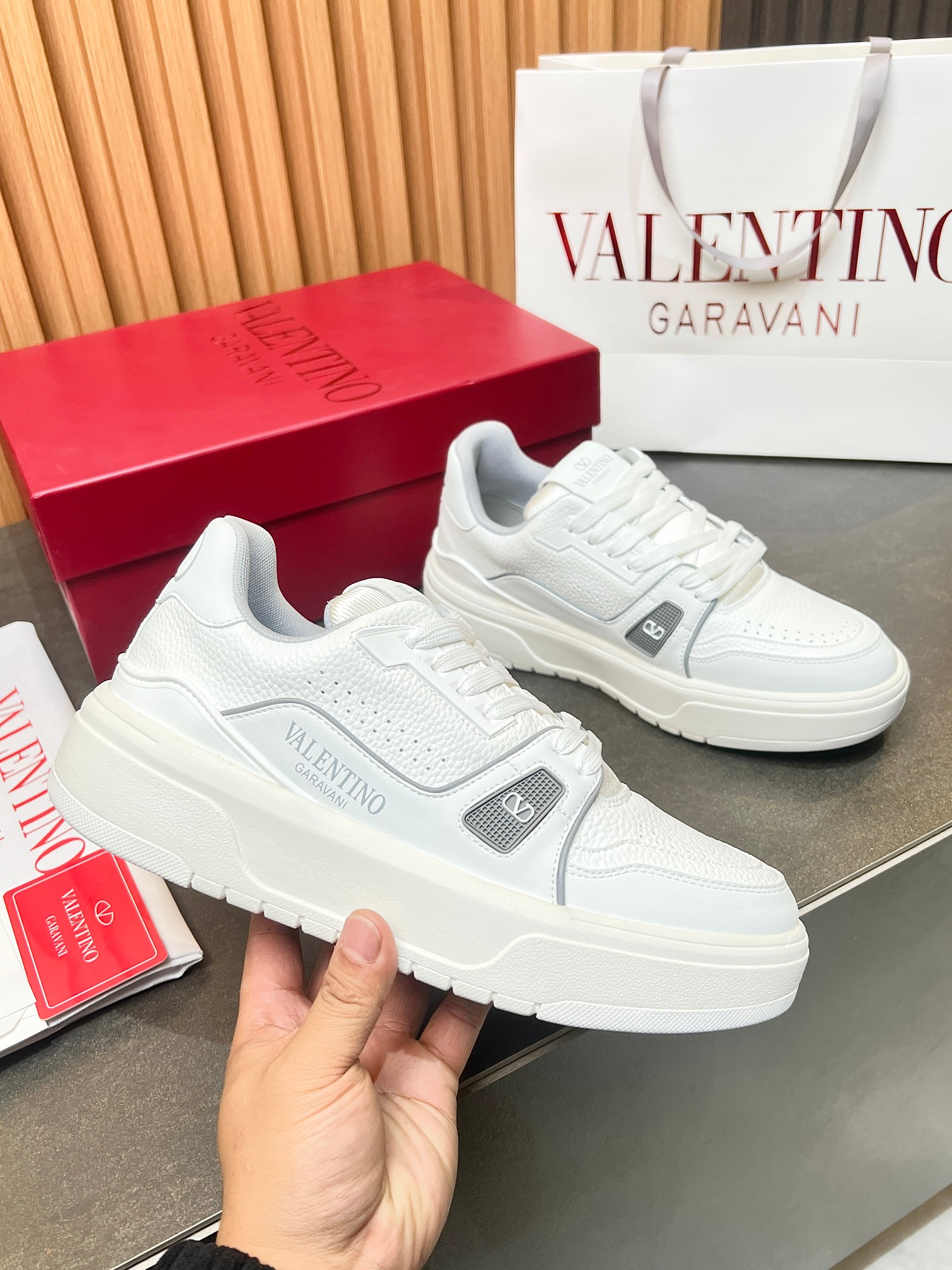 Valentino One Stud Leather Sneakers White, Comfortable, and Stylish Shoes 4 a1740212636184 2185