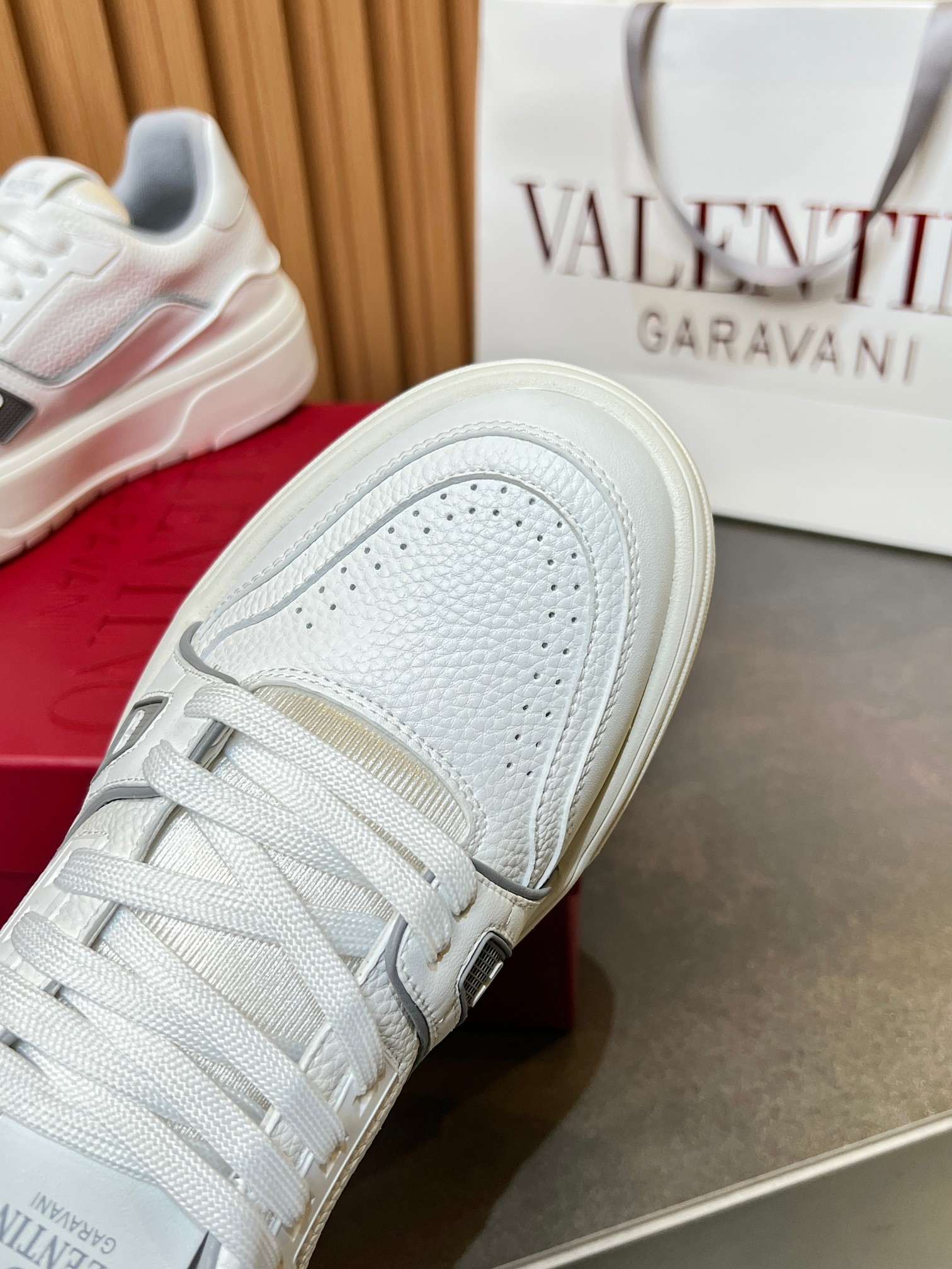 Valentino One Stud Leather Sneakers White, Comfortable, and Stylish Shoes 8 a1740212637486 0458