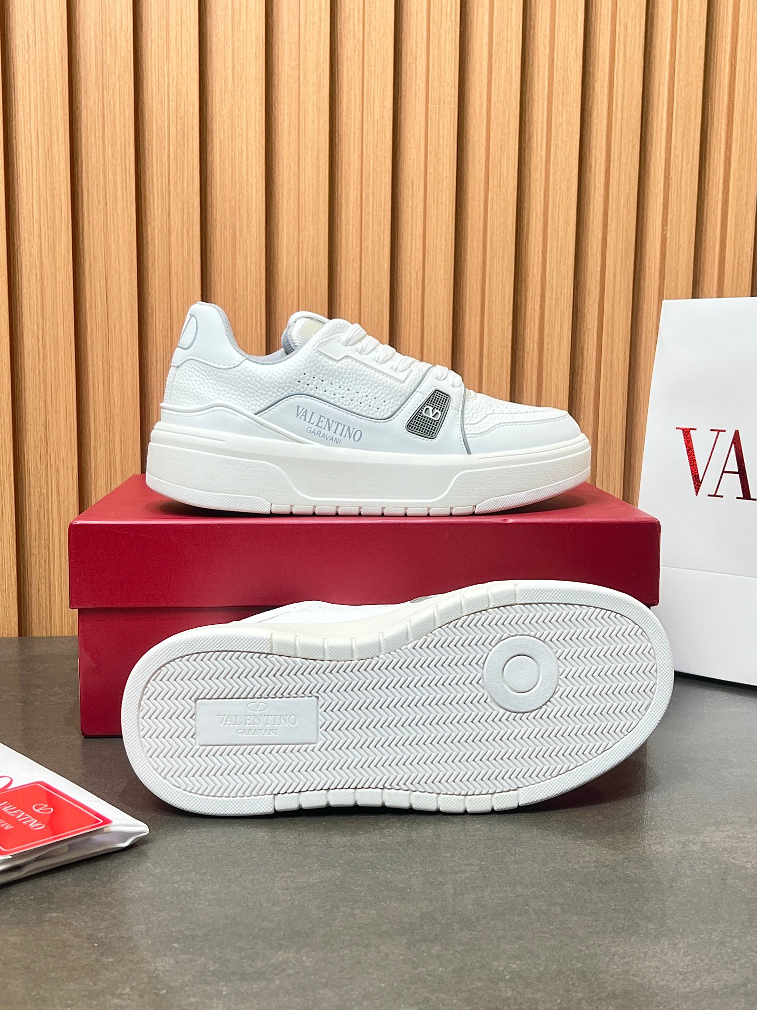 Valentino One Stud Leather Sneakers White, Comfortable, and Stylish Shoes 10 a1740212637639 0613