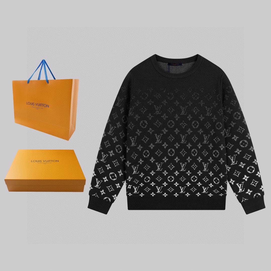 Louis Vuitton Clothing Sweatshirts Apricot Color Black Cashmere Silk