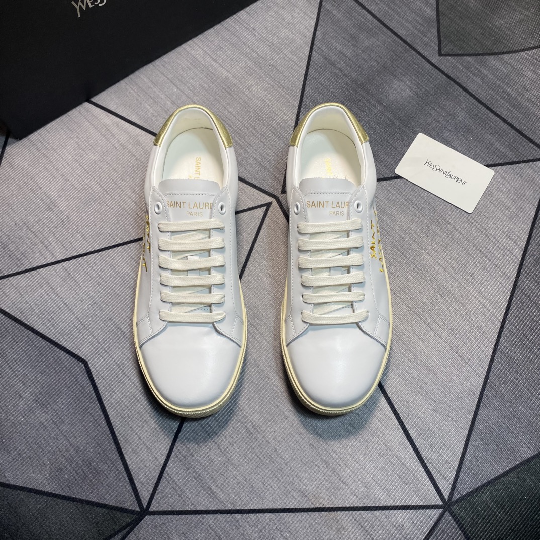 Yves Saint Laurent Zapatillas Casual de Cuero para Hombre, Estilo Clásico