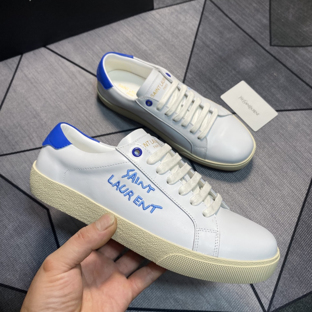 Yves Saint Laurent White Leather Sneakers Casual Shoes, Spring/Summer Collection 7 i1750009714 5526 5