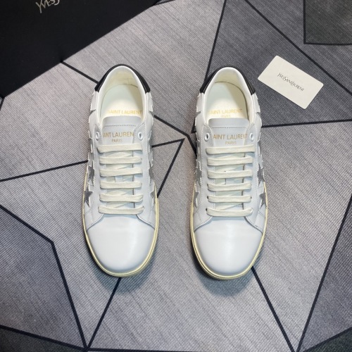 Yves Saint Laurent Men's White Leather Sneakers with Star Accents, Size 38-44 1 Yves Saint Laurent Men's White Leather Sneakers with Star Accents, Size 38-44