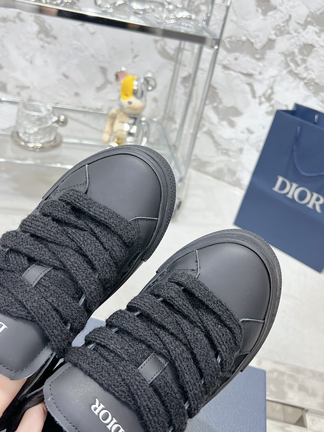 Dior B33 Series Unisex Casual Sneakers in Gray Leather with CD Diamond Canvas 9 a1698336364110 8480