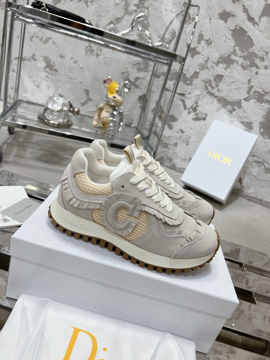 Diorディオール C'estシリーズ 流苏ネット生地 休闲運動鞋