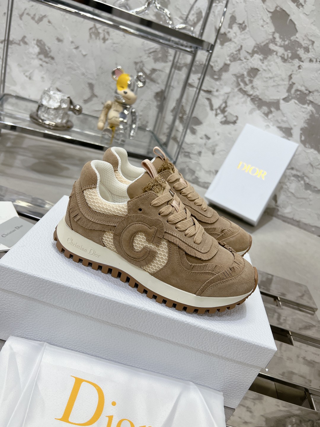 Diorディオール C'estシリーズ 流苏網面 休闲运动鞋