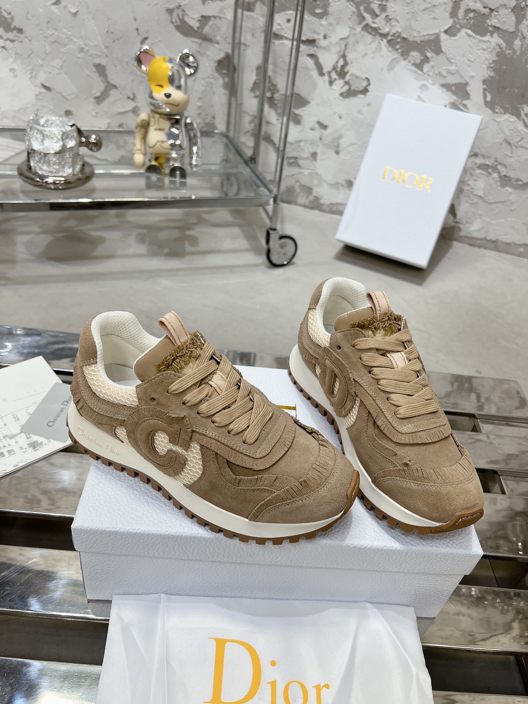 Diorディオール C'estシリーズ 流苏網面 休闲运动鞋